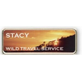Rectangle Full Color Release Badge w/Gold or Silver Frame (1"x3")
